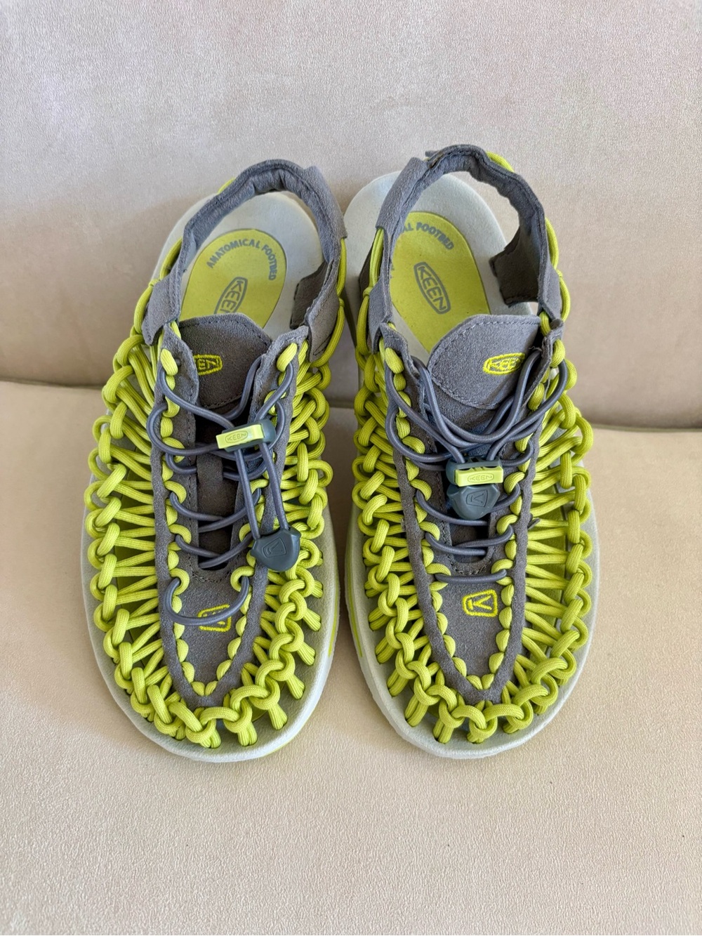 Keen Kids Lime and Gray UNEEK Rope Sandals